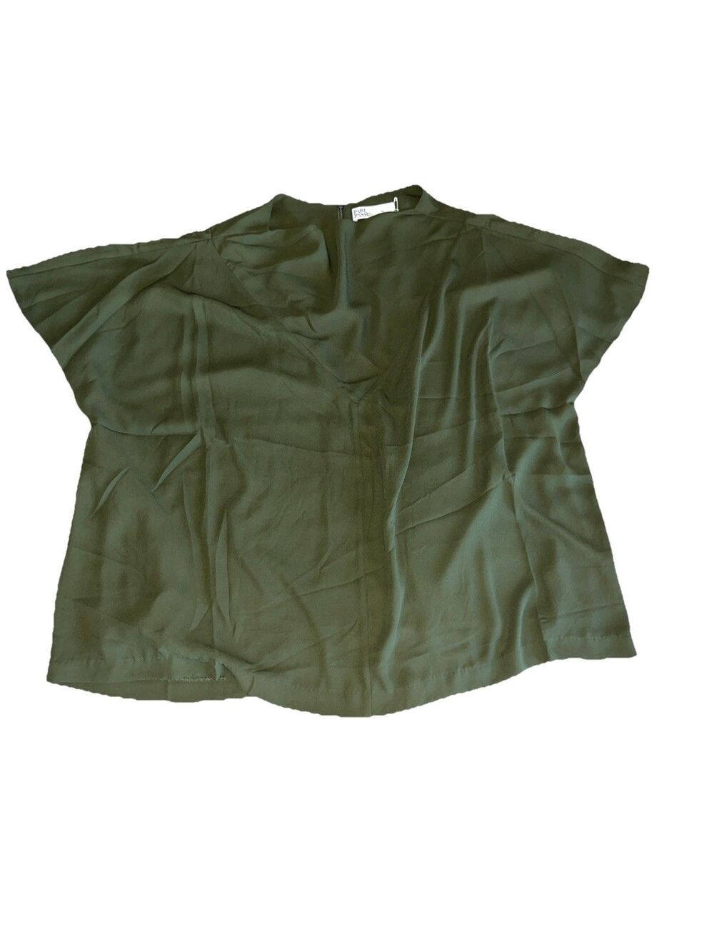 Pari Passu Maura Short Sleeve Top in Army NWT size 16 Minimal Preppy Casual - Picture 8 of 8